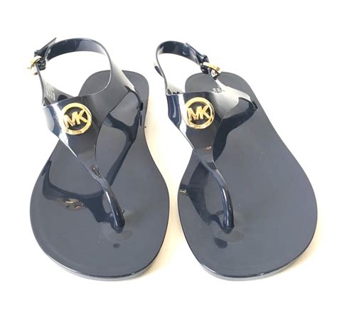 michael kors jelly sandals blue|Michael Kors jelly thong sandals.